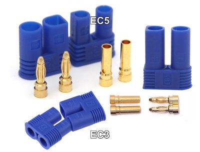 1 Pairs Male Female EC5 5.0mm RC Battery Connector Gold Bullet Plug Kit Blue 