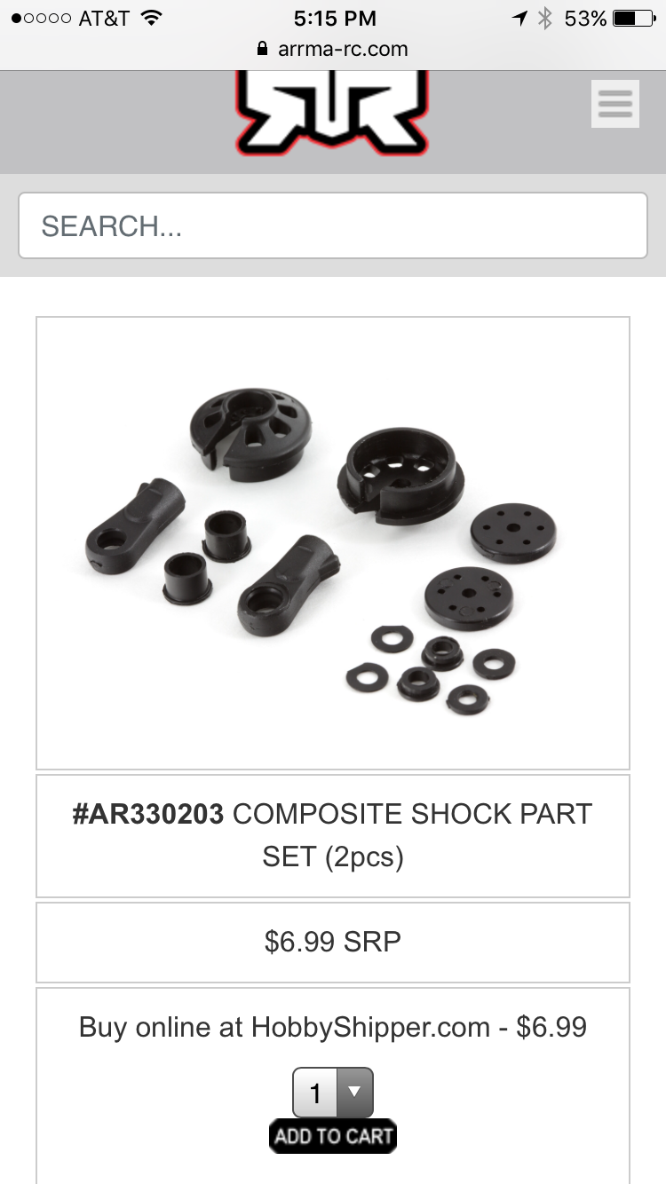 Arrma AR330338 Shock Rod End Set Nero 2