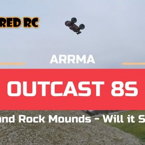 ARRMA OUTCAST 8S VS MULCH AND ROCK MOUNDS - Will It Survive? Jumps, Flips and Wheelies!