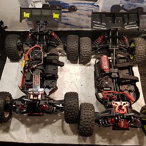 ARRMA Siren 6s BLX 1/10th 4wd truck By TpParts RcXtreme VS ARRMA Typhon 6s BLX V2 1/8th buggy