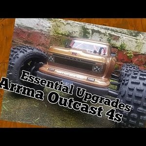 Arrma Outcast 4s Essential Upgrades. Shocks, Pivot balls, Servo Saver, Radio, Servo.